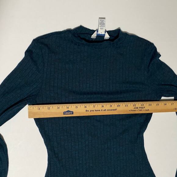 Winter Fall Dress Long Sleeve Knee Length Sz Medium Floral Witchy Stretch Ruffle - Picture 5 of 8